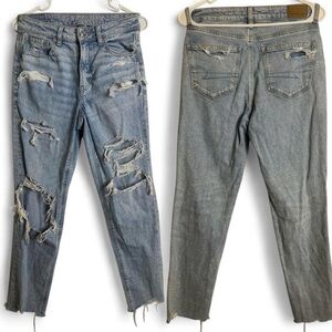 American Eagle Outfitters Blue Distressed Boyfriend Jeans